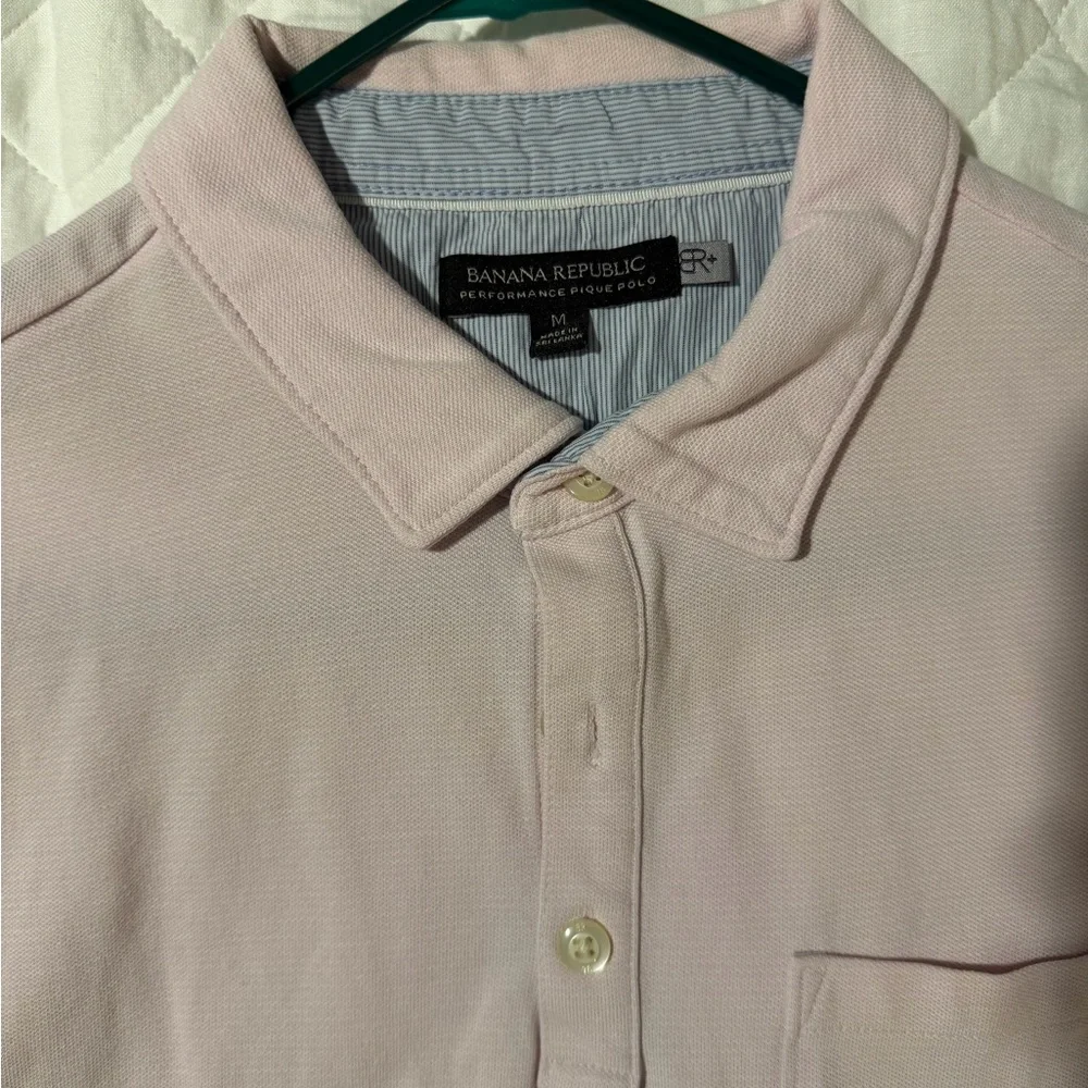 Banana Republic Light Pink Performance Pique Polo Shirt